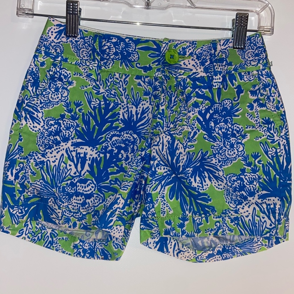 Lilly Pulitzer blue and green coral Callahan Shorts